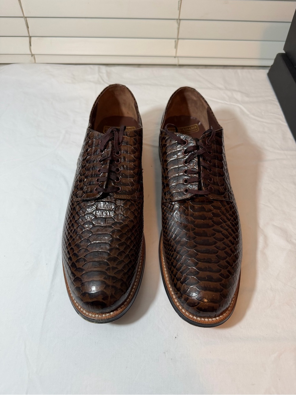 Stacy Adams Dark Brown Textured Lace-Up Oxfords